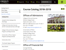 Tablet Screenshot of catalog.oberlin.edu